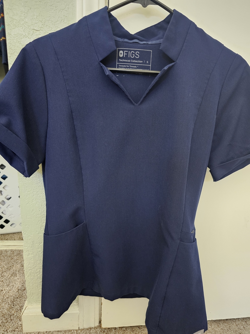 Figs Women's Navy Blue Scrub Top